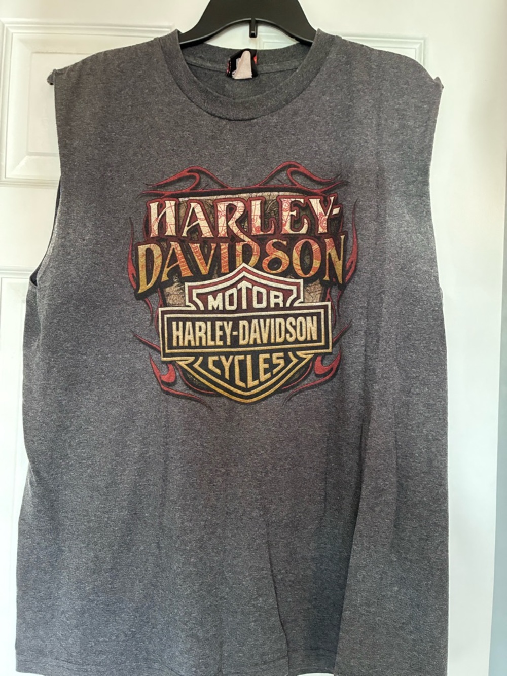 Harley-Davidson Charcoal Tee with Red & Gold Crest